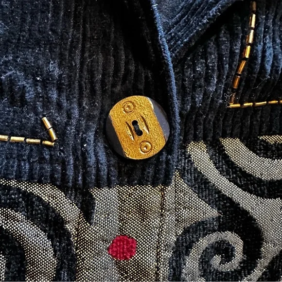 Vintage Notations Size 20 XXL 2X Red Blue Tribal Blazer Unique Grandma Chic - Picture 6 of 7